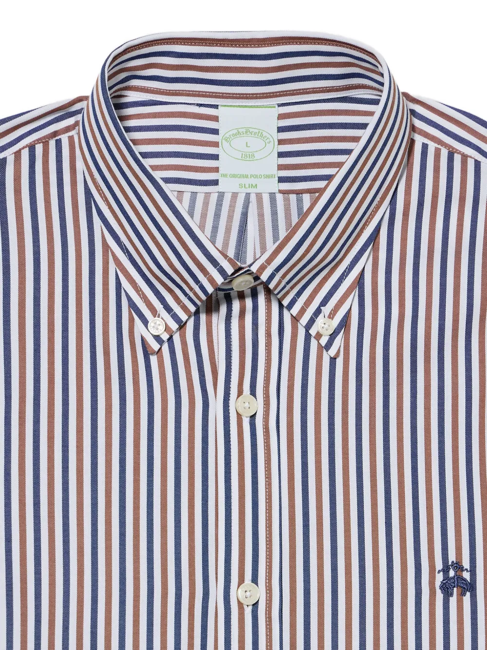Brooks Brothers Button-down overhemd met candy-streep Wit