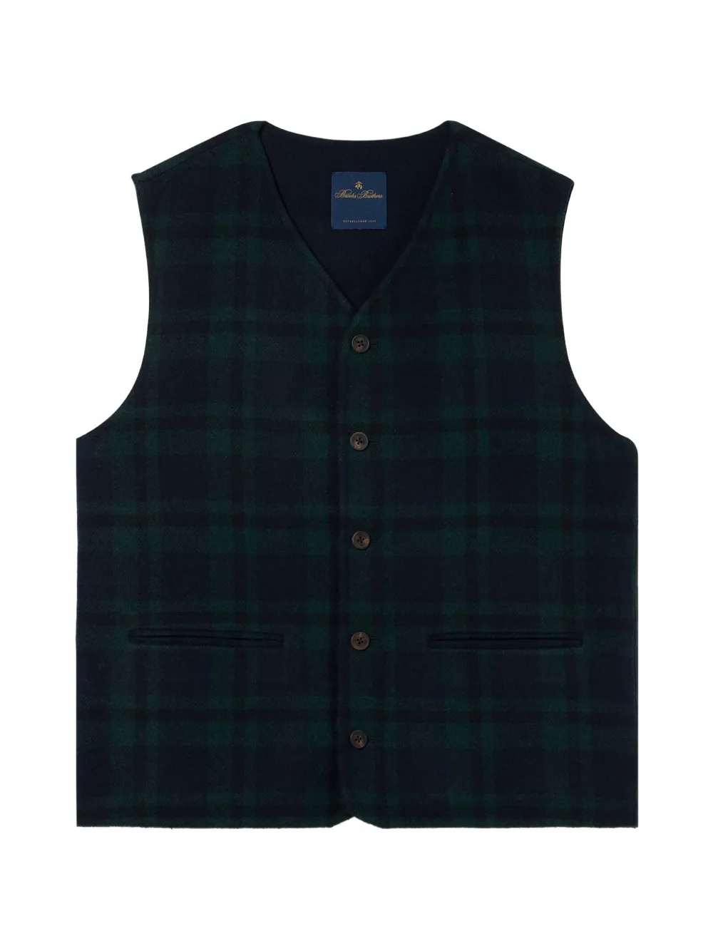 Brooks Brothers veste sans manches Blackwatch à carreaux - Bleu Brooks Brothers veste sans manches Blackwatch à carreaux - Bleu