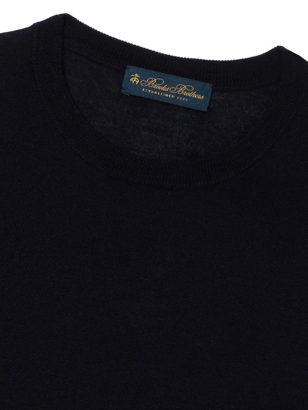 Brooks Brothers Trui met geribbelde afwerking en ronde hals Zwart