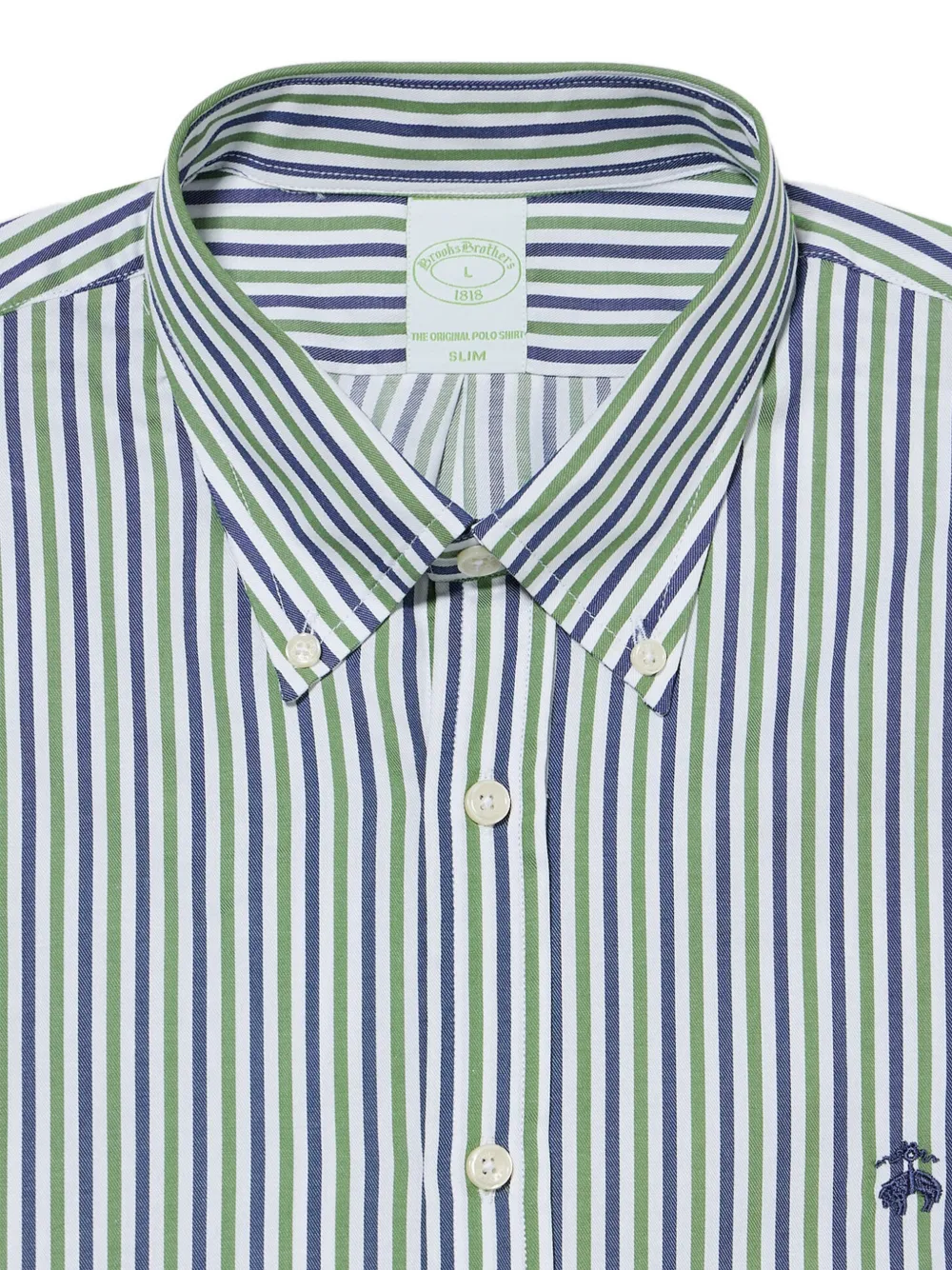 Brooks Brothers Button-down overhemd met candy-streep Wit