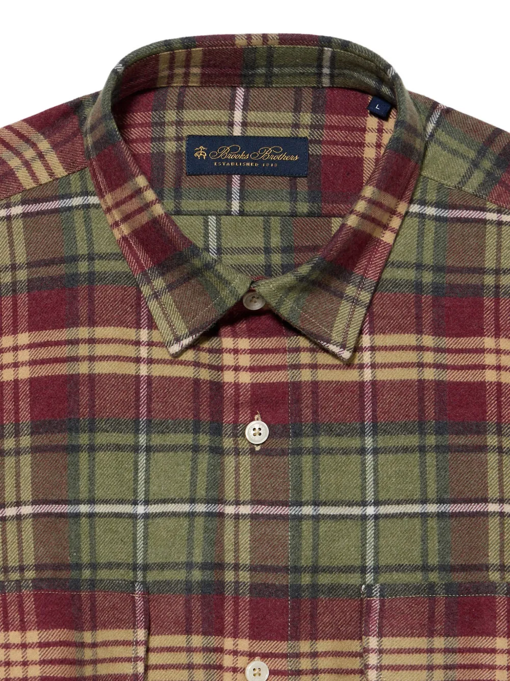 Brooks Brothers Flanellen overhemd Groen