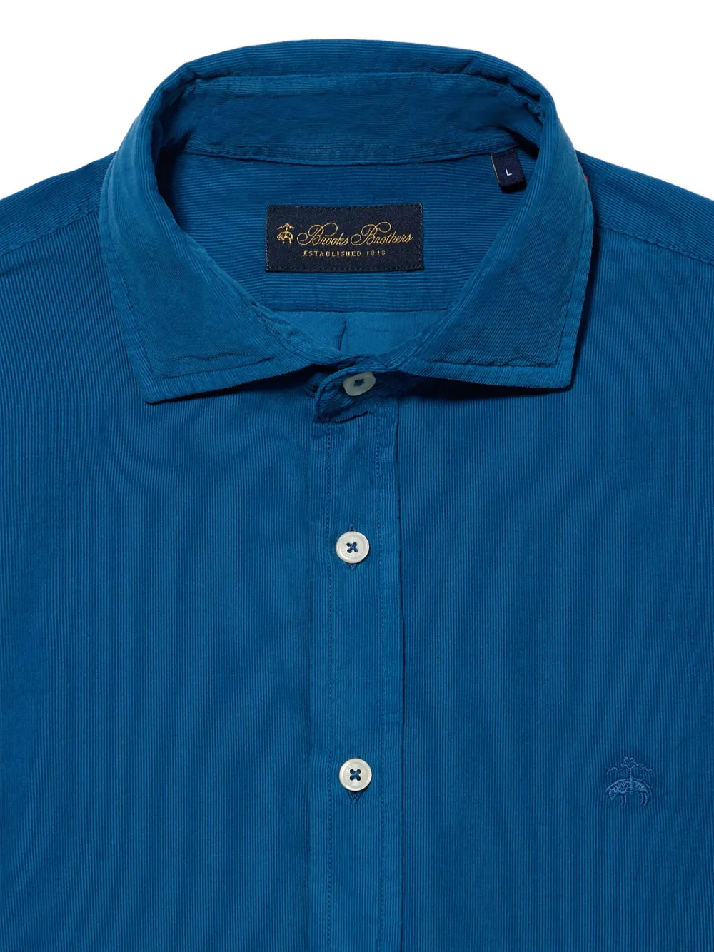 Brooks Brothers Ribfluwelen overhemd met gespreide kraag Blauw
