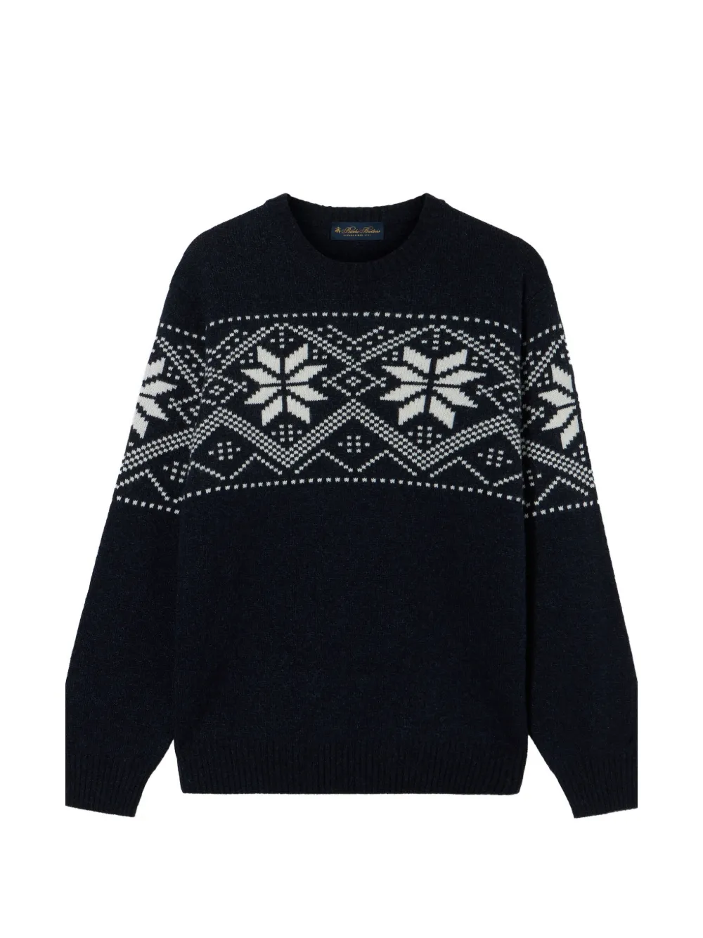 Brooks Brothers pull Norwegian en jacquard - Bleu Brooks Brothers pull Norwegian en jacquard - Bleu