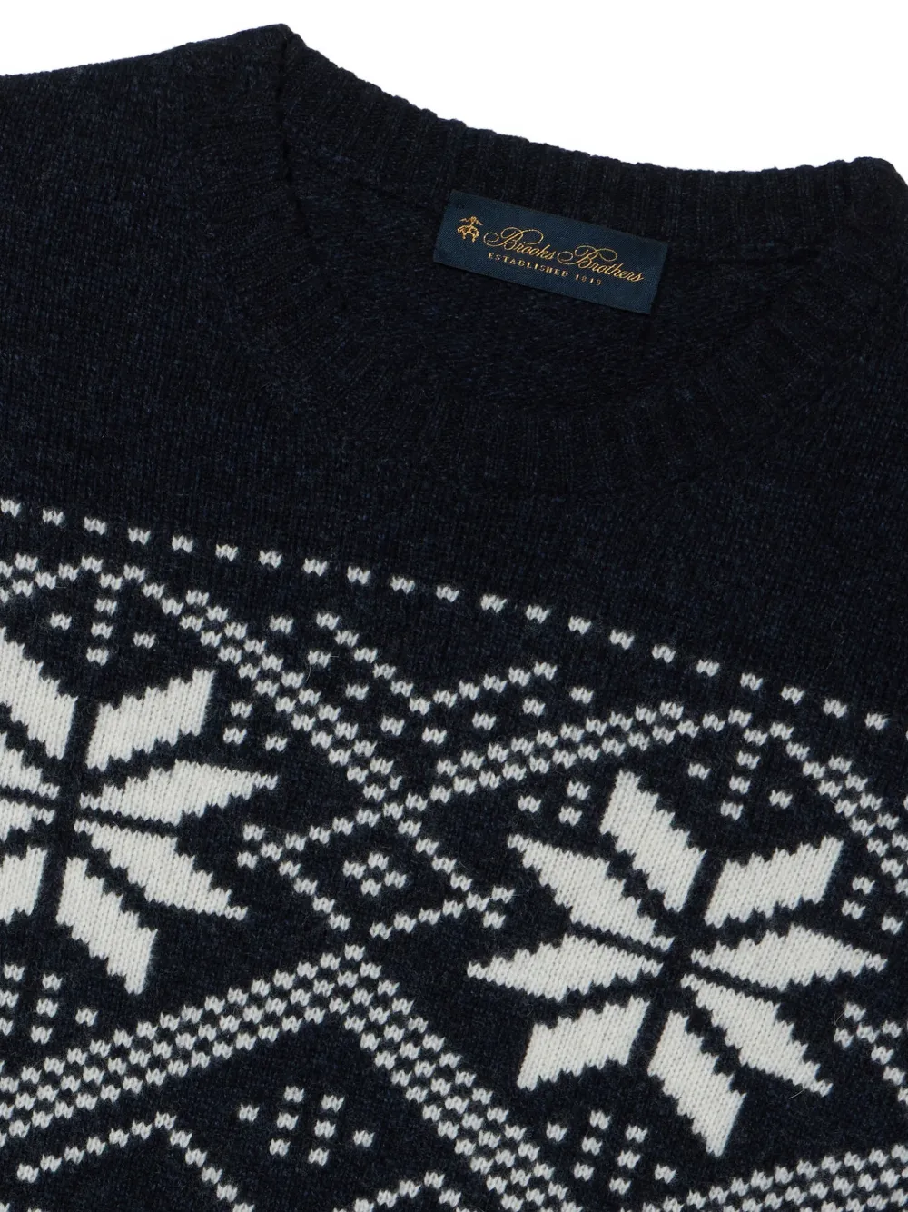 Brooks Brothers Norwegian trui met jacquard Blauw