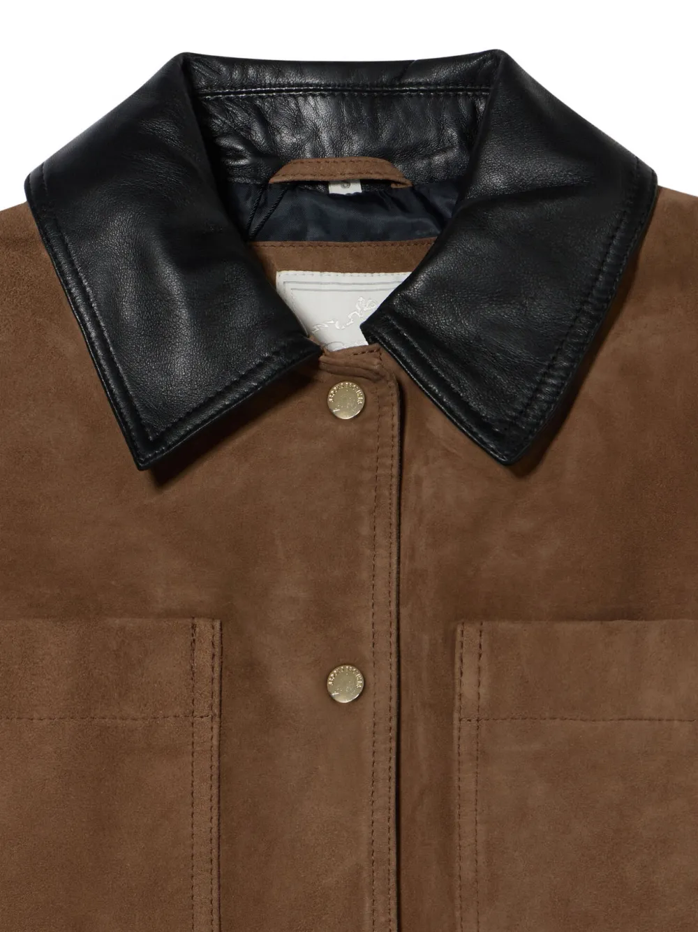 Brooks Brothers Suède jack met contrasterende kraag Bruin