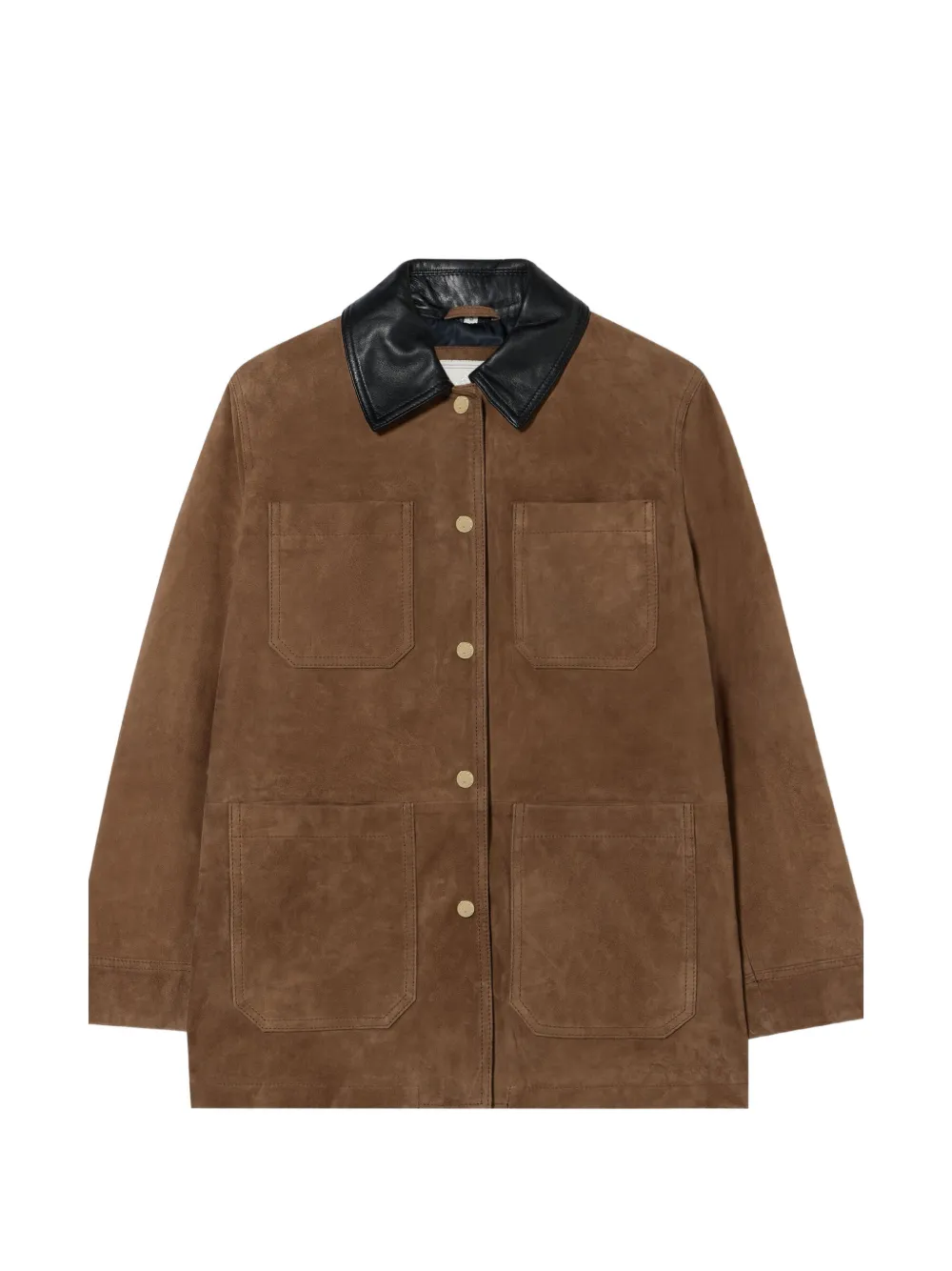 Brooks Brothers contrast-collar suede jacket - Marrone