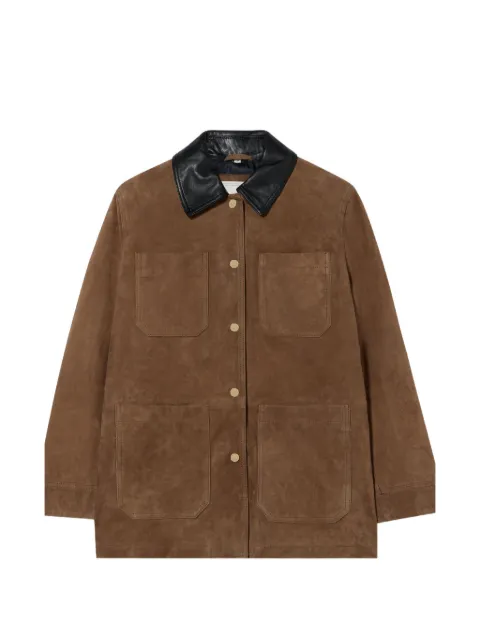 Brooks Brothers contrast-collar suede jacket