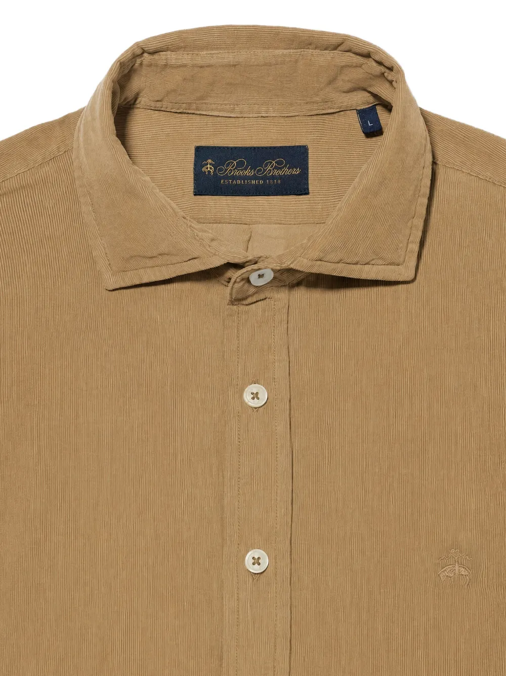 Brooks Brothers Ribfluwelen overhemd met gespreide kraag Bruin