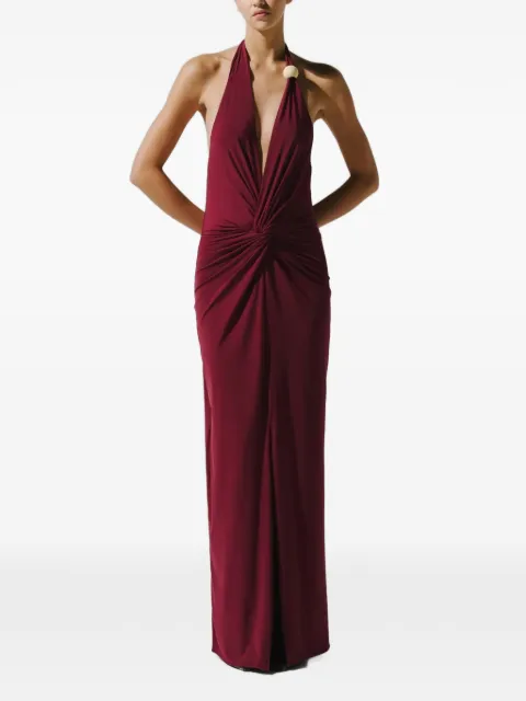 Baobab Eleonora knotted resin-embellished maxi dress