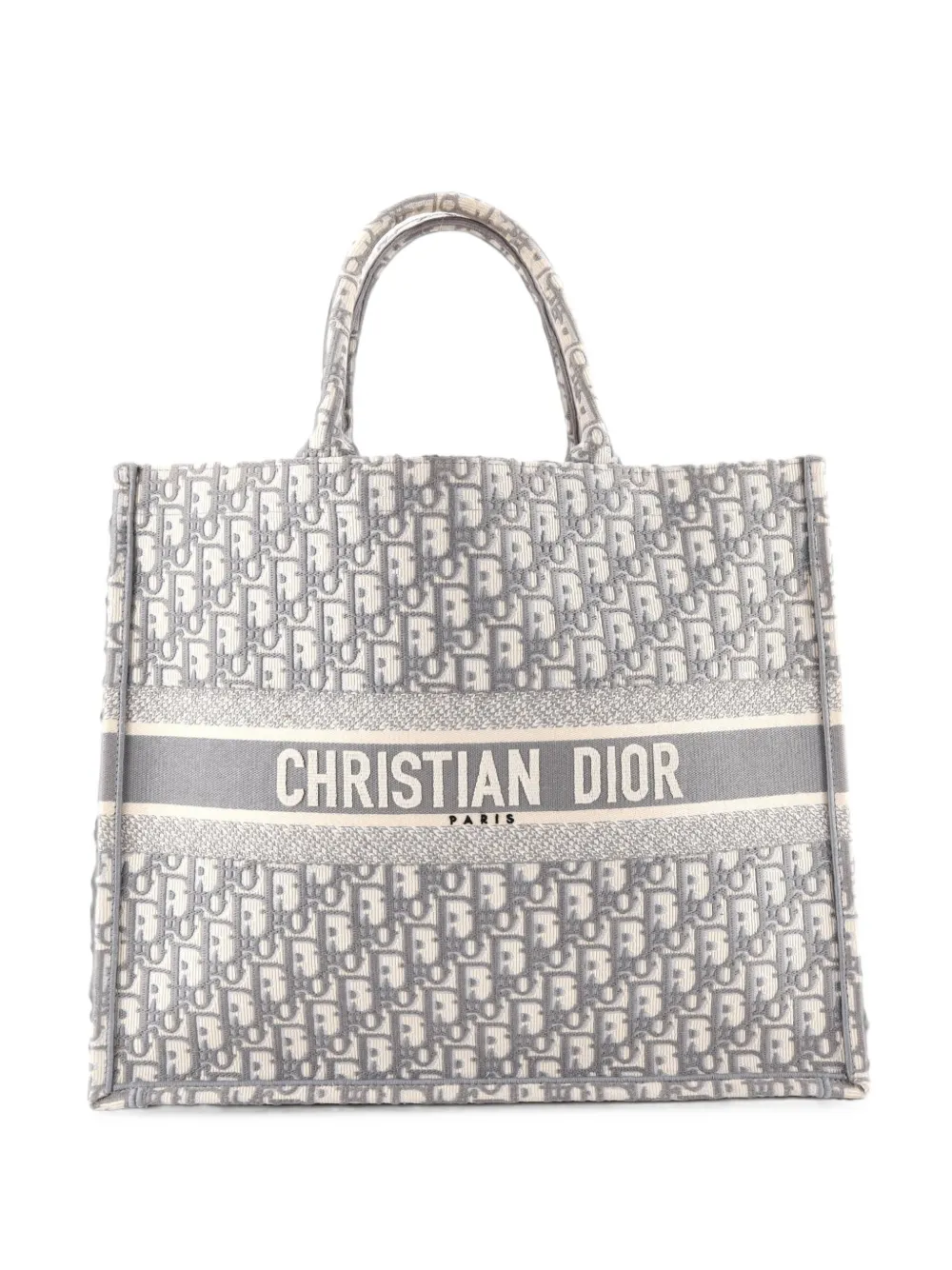 Christian Dior Pre-Owned grand cabas Book en toile Oblique - Gris Christian Dior Pre-Owned grand cabas Book en toile Oblique - Gris