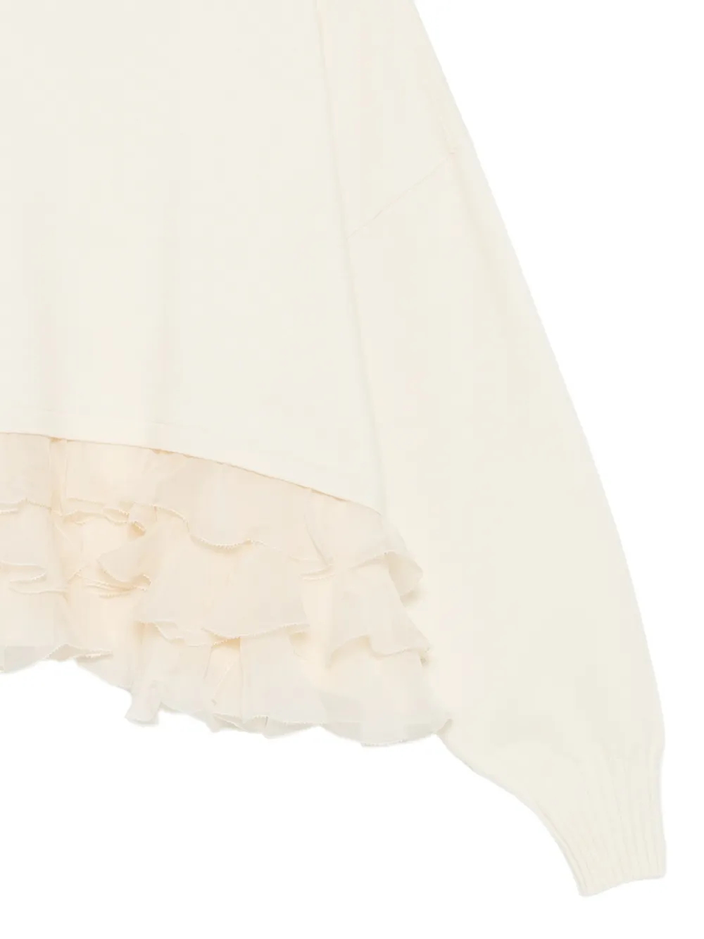 Alberta Ferretti ruffled-trim sweater Beige