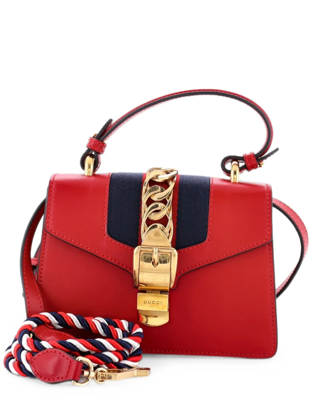 Gucci Pre-Owned Sylvie Top Handle Bag Leather Mini satchel - Red