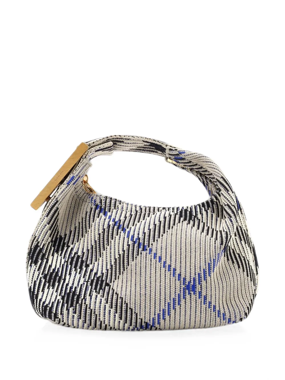 Burberry Pre-Owned Peg Handle Bag Knit Check Fabric Mini satchel - Blau