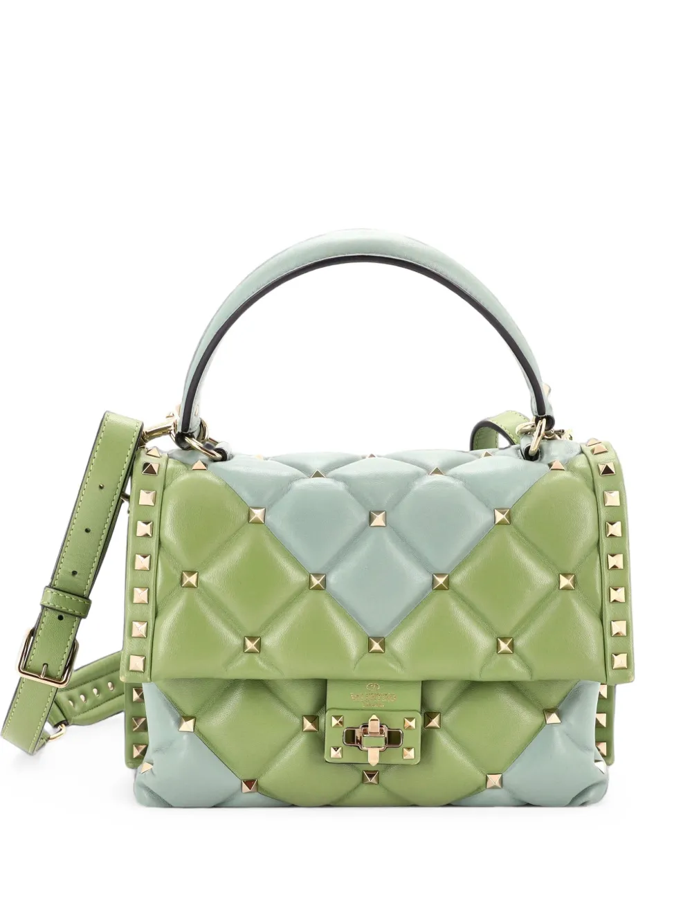 Valentino Garavani Pre-Owned Candystud Top Handle Bag Leather Medium shoulder bag - Grün
