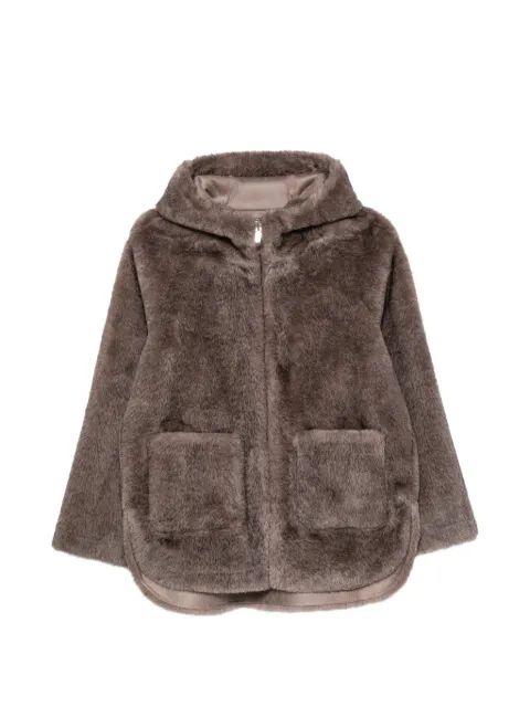 ZOE PARIS hooded faux-fur jacket