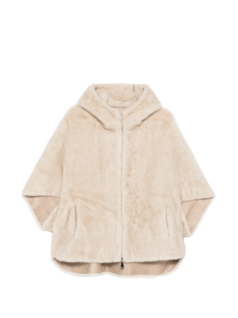 ZOE PARIS hooded reversible jacket - Nude