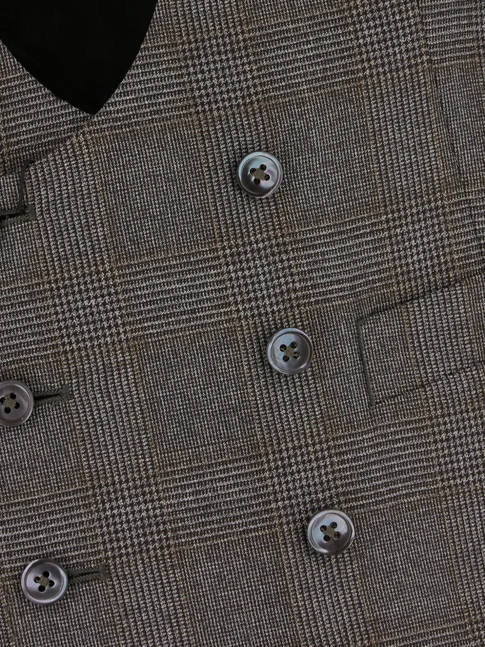 Corneliani Gilet met dubbele rij knopen en Prince of Wales-ruit Grijs