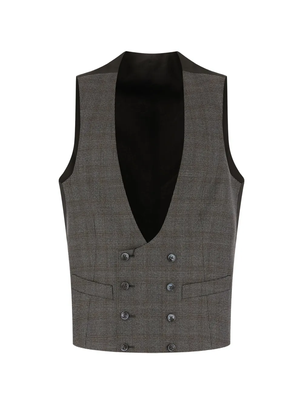 Corneliani Prince of Wales check double-breasted waistcoat - Gris Corneliani Prince of Wales check double-breasted waistcoat - Gris