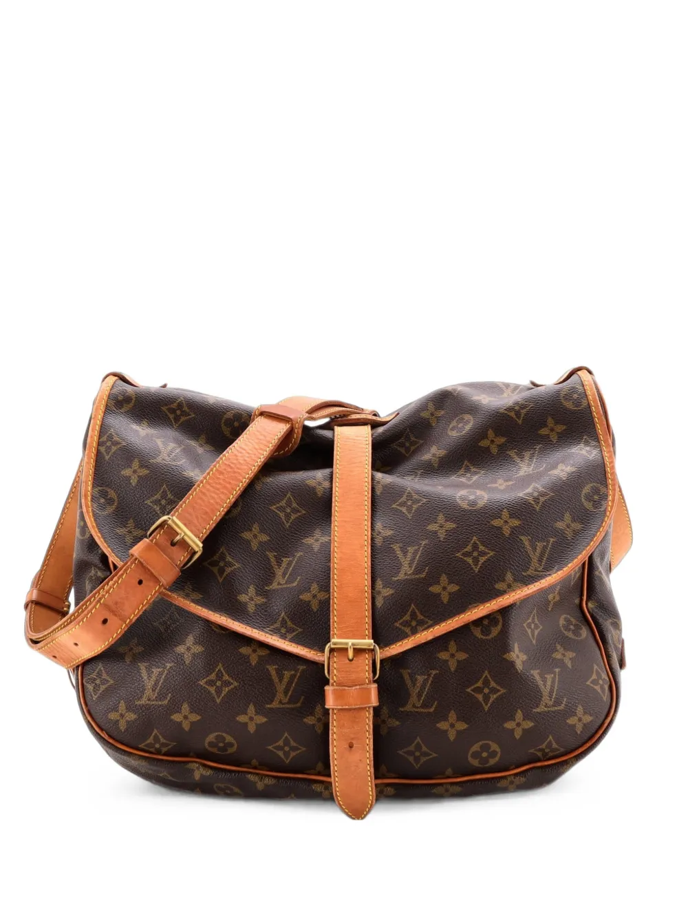 Louis Vuitton Pre-Owned Saumur Handbag Monogram Canvas 35 crossbody bag - Brown
