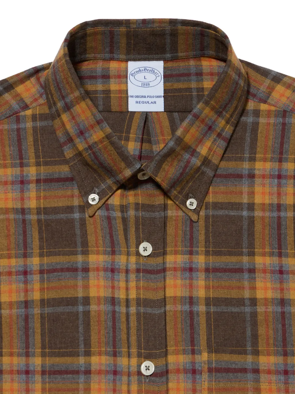 Brooks Brothers Geruit overhemd Bruin