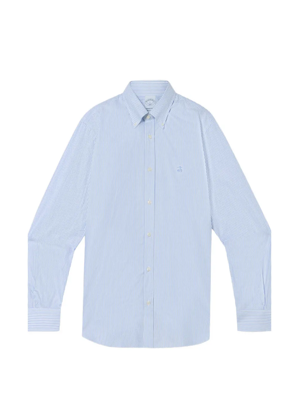 Brooks Brothers striped embroidered-logo shirt - Blau