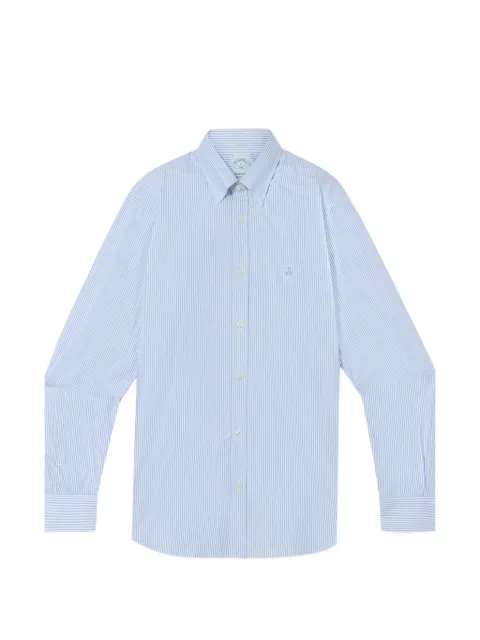Brooks Brothers striped embroidered-logo shirt