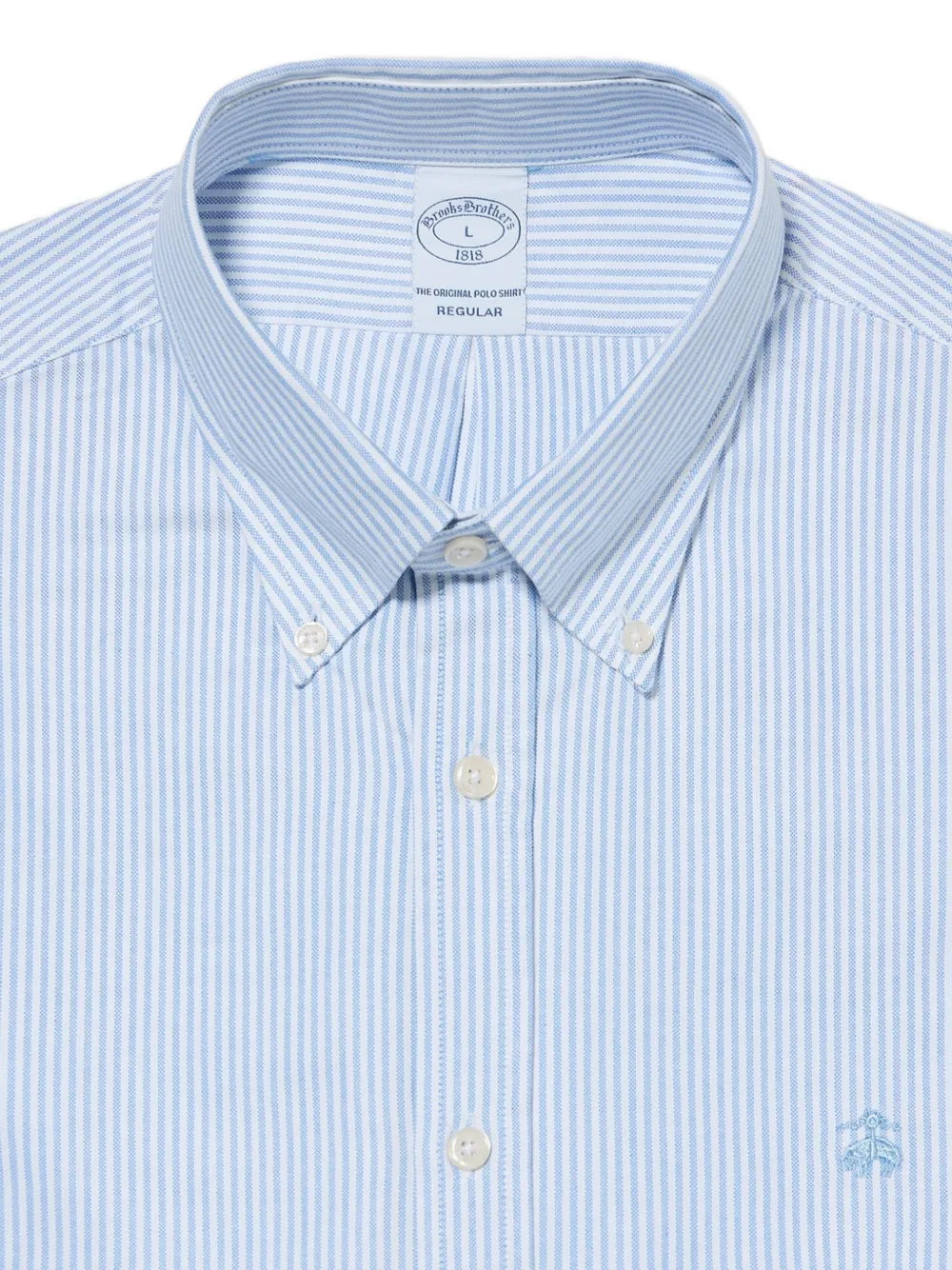 Brooks Brothers Overhemd met geborduurd logo Blauw