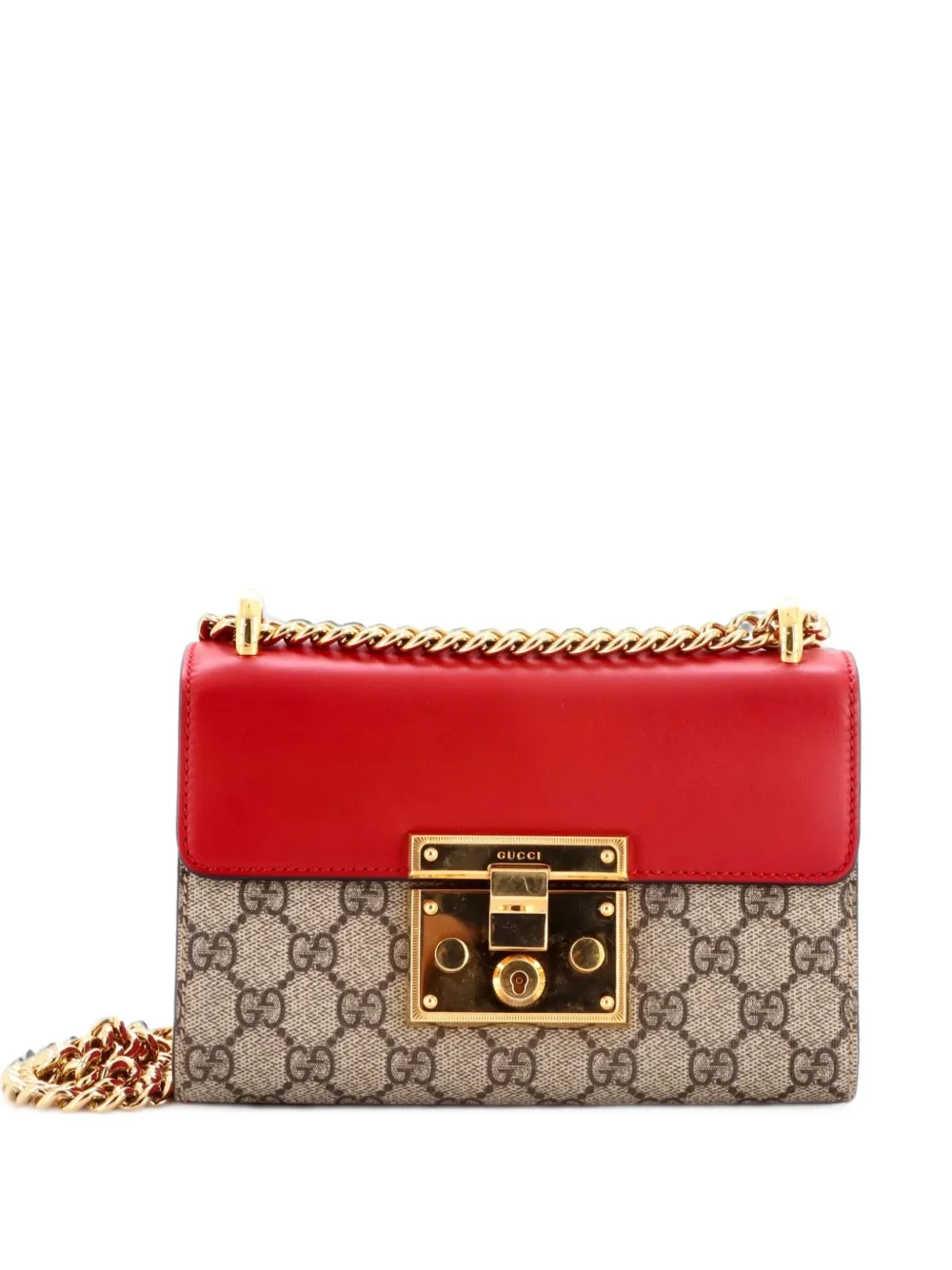 Gucci Pre-Owned Padlock Shoulder Bag GG Coated Canvas and Leather Small crossbody bag - Schwarz