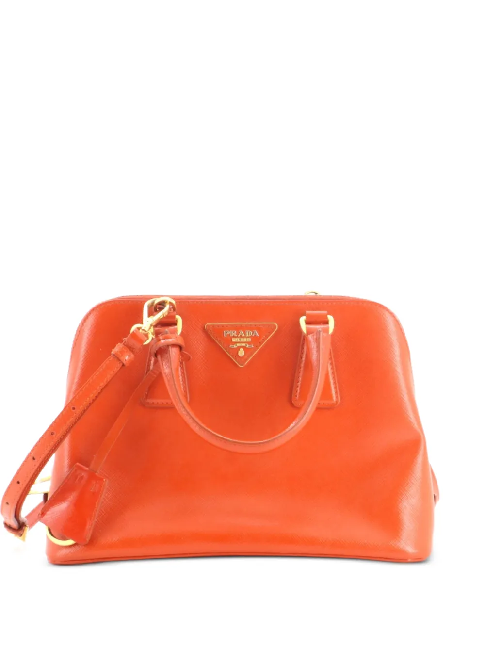 Prada Pre-Owned Promenade Bag Vernice Saffiano Leather Small satchel - Orange