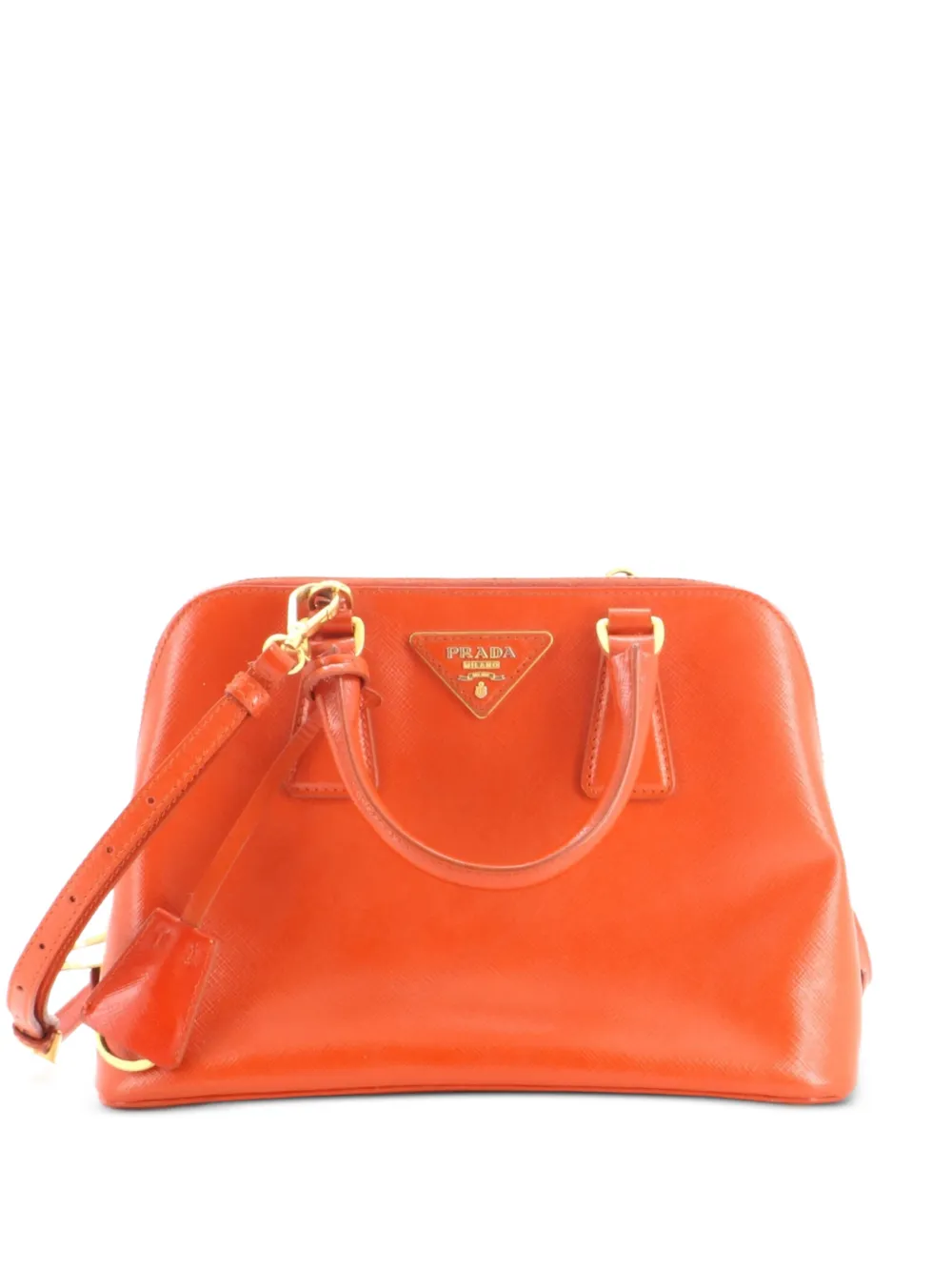 Prada Pre-Owned Promenade Bag Vernice Saffiano Leather Small satchel - Arancione