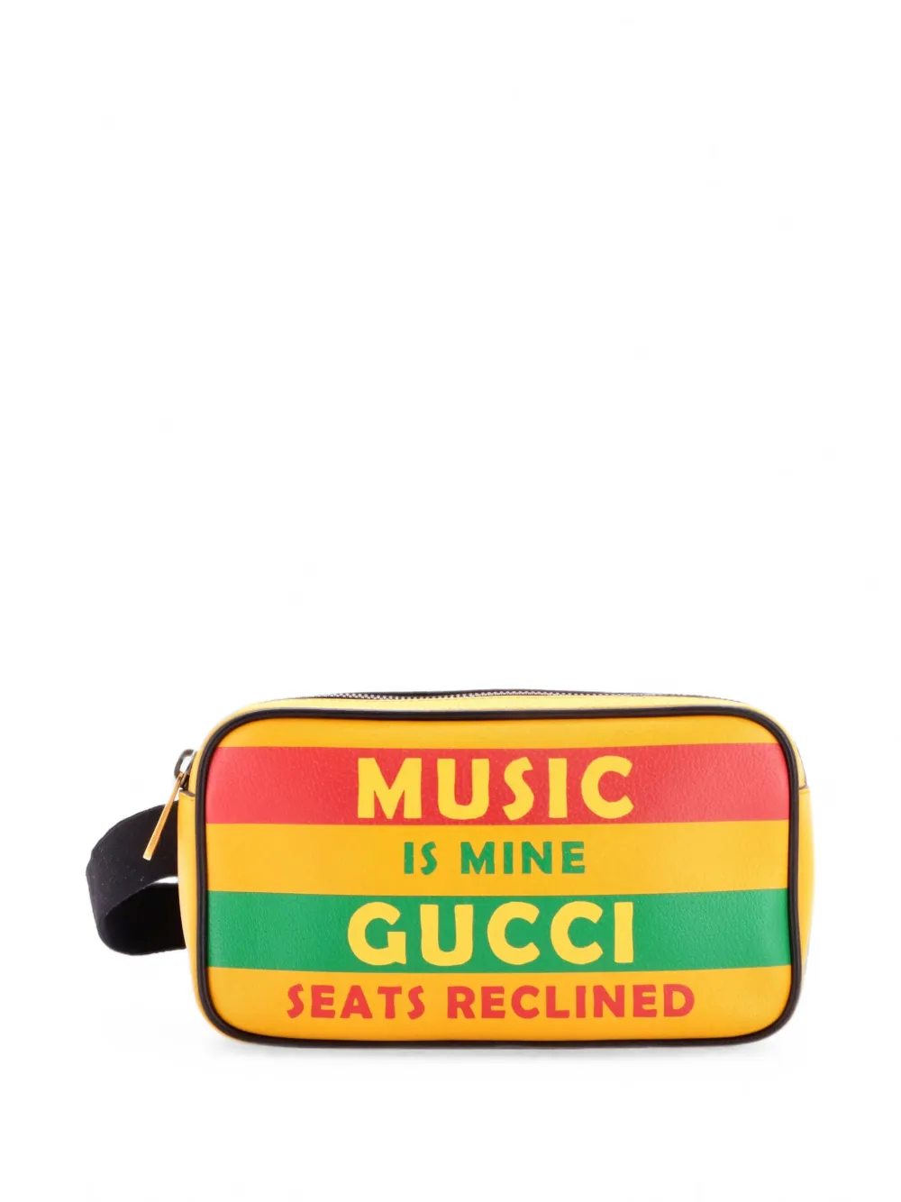 Gucci Pre-Owned Music Is Mine 100 Printed Leather Large belt bag - Giallo