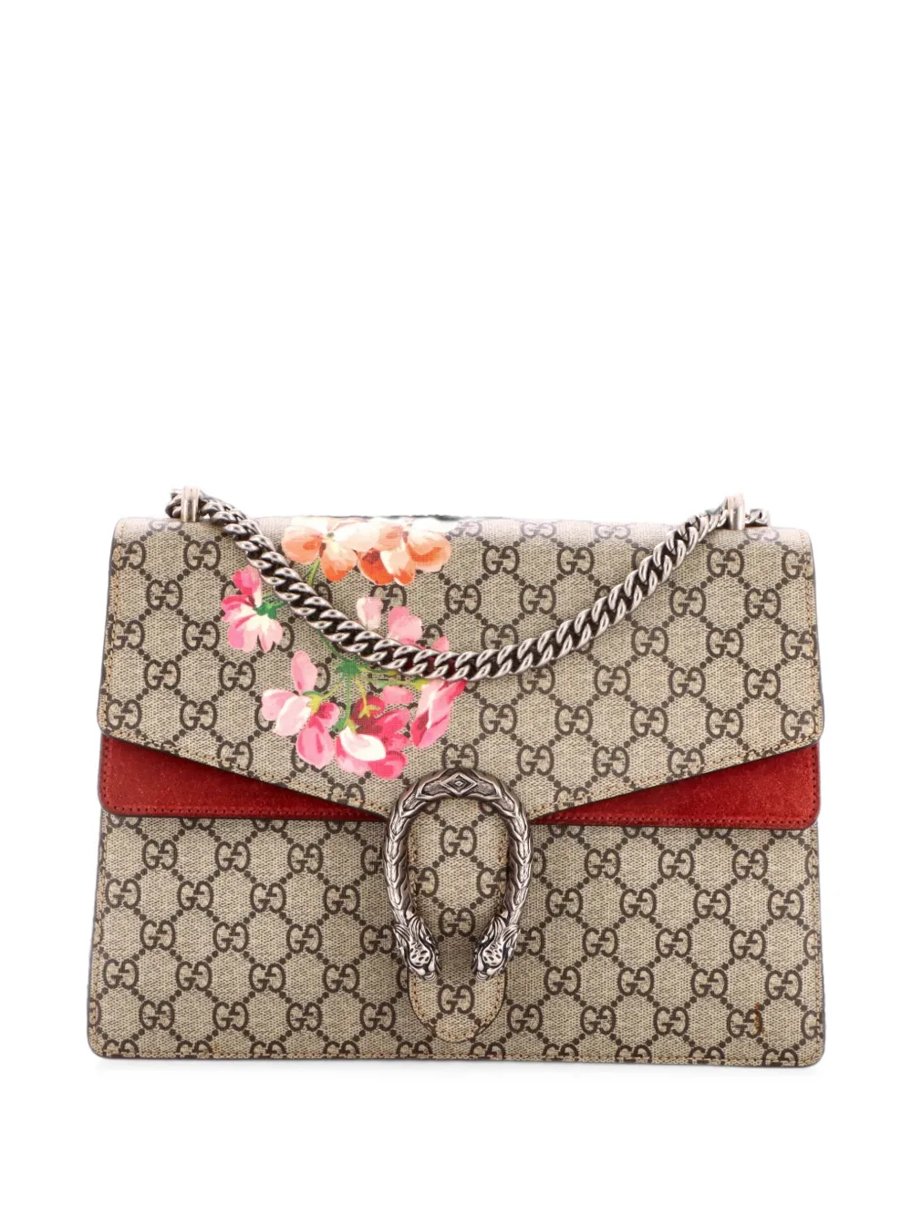 Gucci Pre-Owned Dionysus Bag Blooms Print GG Coated Canvas Medium shoulder bag - Red