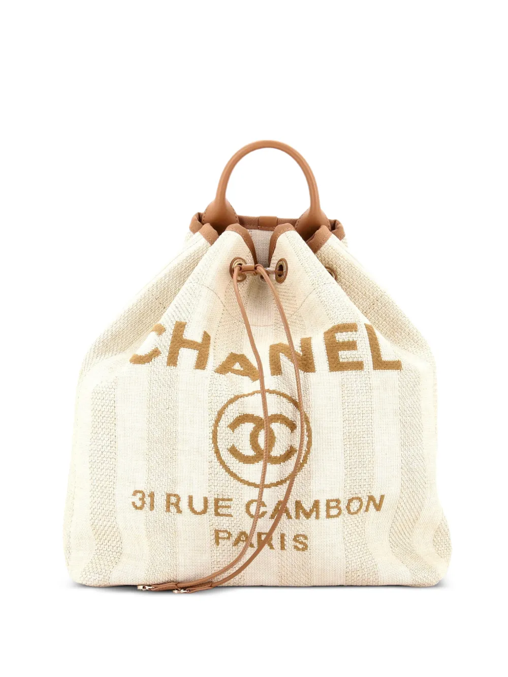 CHANEL Pre-Owned Deauville Raffia Large backpack - Nude