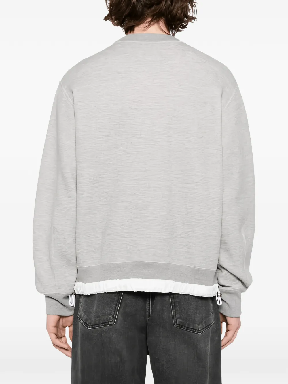 sacai Trui met gelaagd detail en ronde hals Grijs