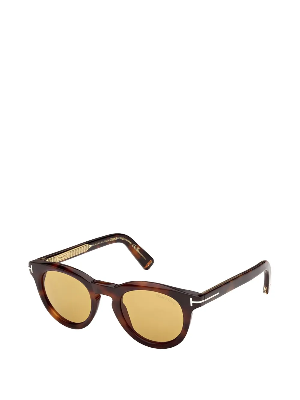 TOM FORD Eyewear Icon zonnebril met rond montuur Bruin