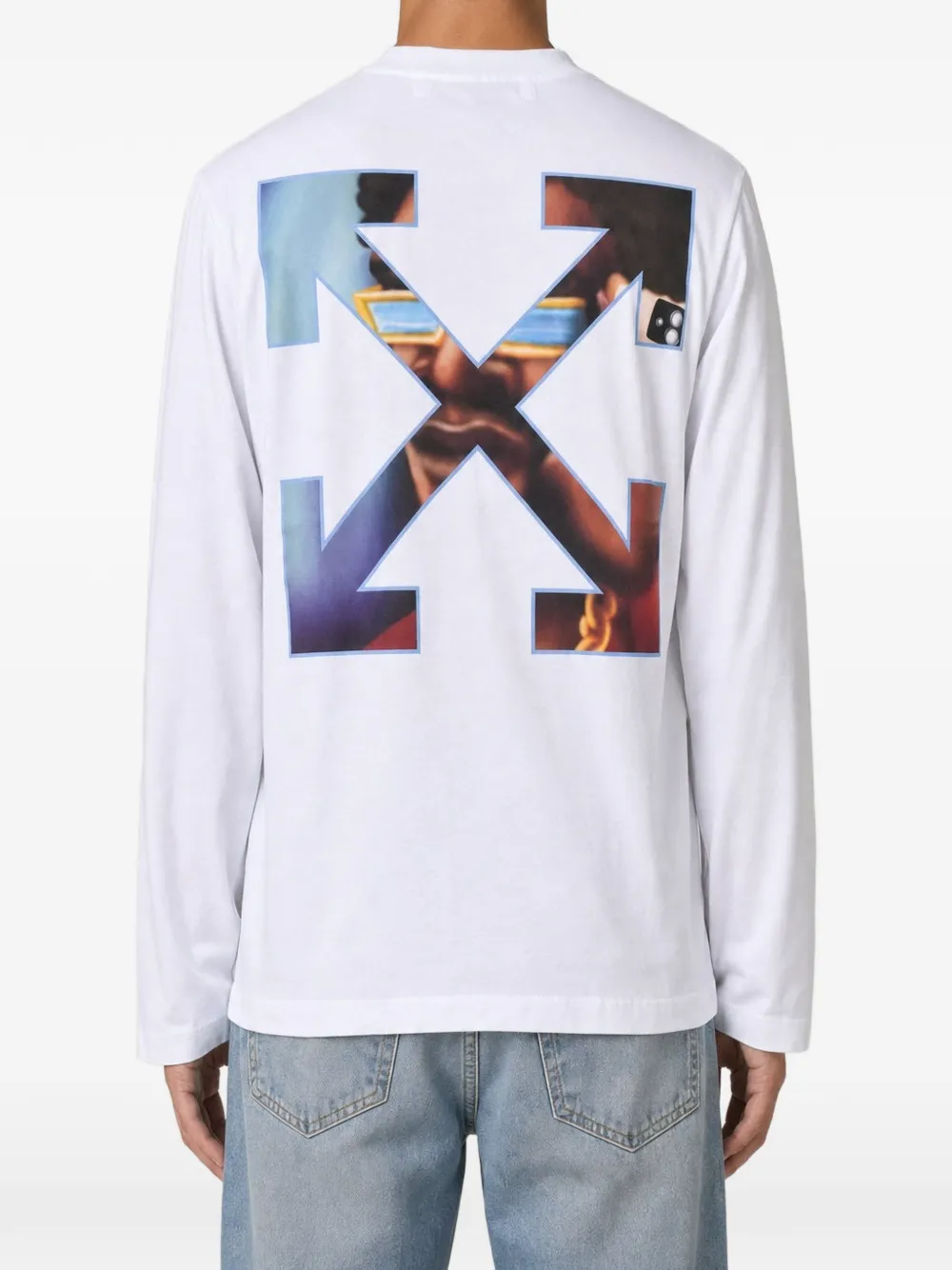 Off-White Arrows T-shirt met logo-print en lange mouwen Wit