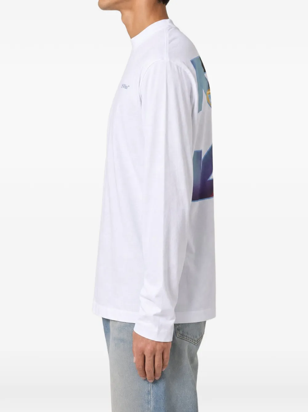 Off-White Arrows T-shirt met logo-print en lange mouwen Wit