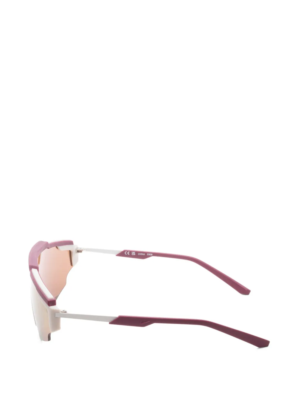 Nike Marquee Edge geometric-frame sunglasses Beige