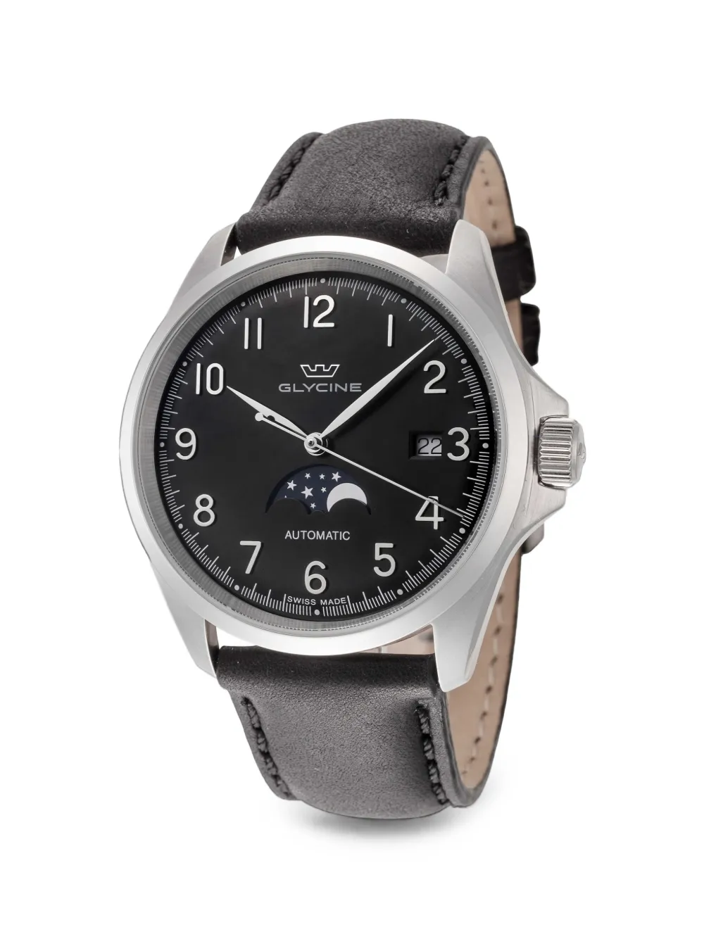Glycine Combat Classic Moonphase 40mm watch - Nero
