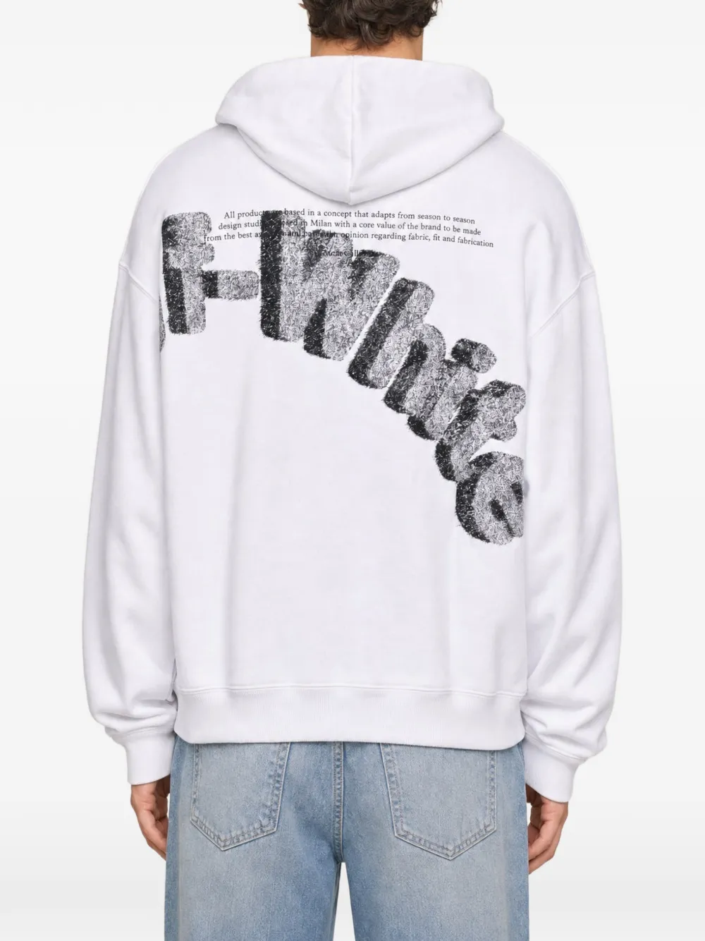 Off-White Hoodie met logoprint en trekkoord Wit