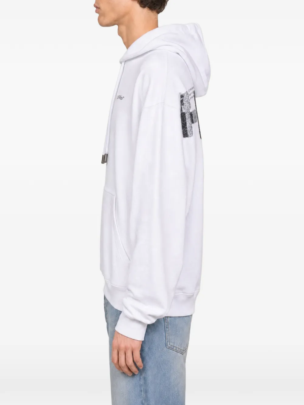 Off-White Hoodie met logoprint en trekkoord Wit