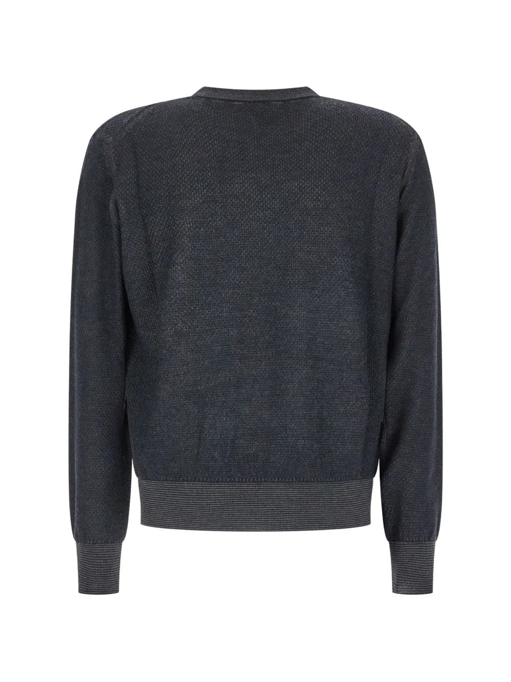 Piacenza Cashmere fine-knit ribbed-trim sweater Blauw
