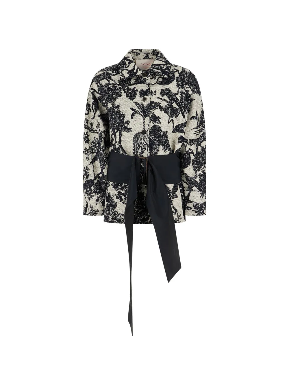 Co.go Sequin-embellished Belted Coat In White
