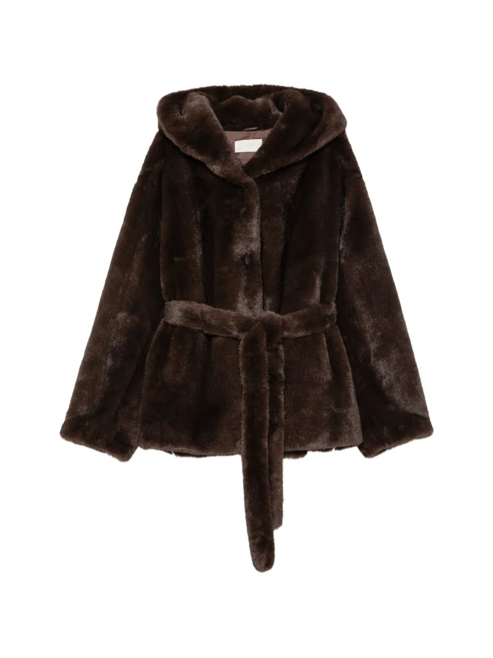 ZOE PARIS belted faux-fur jacket
