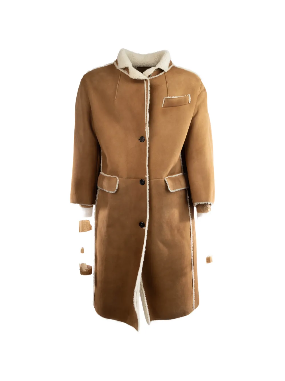 Prada shearling coat - Marrone