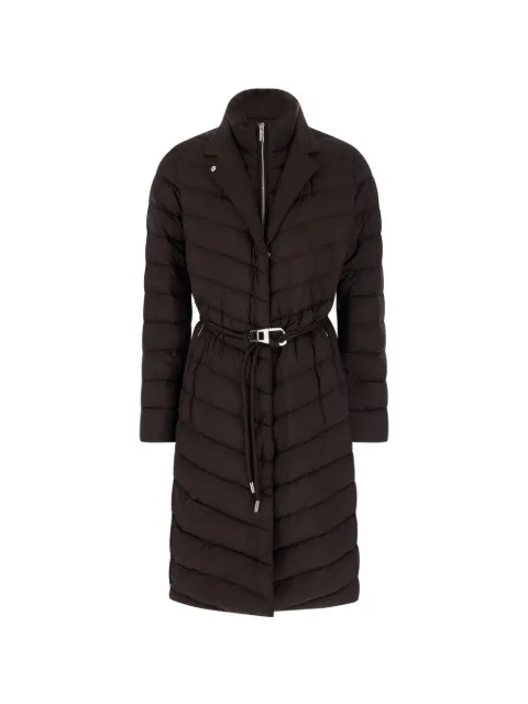 Moorer belted quilted coat