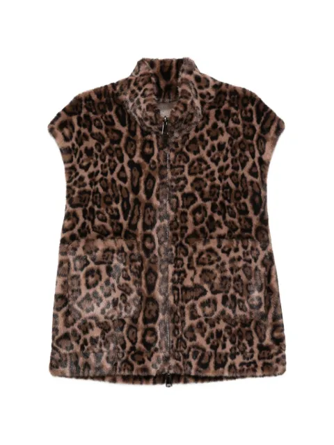 ZOE PARIS leopard-print reversible gilet