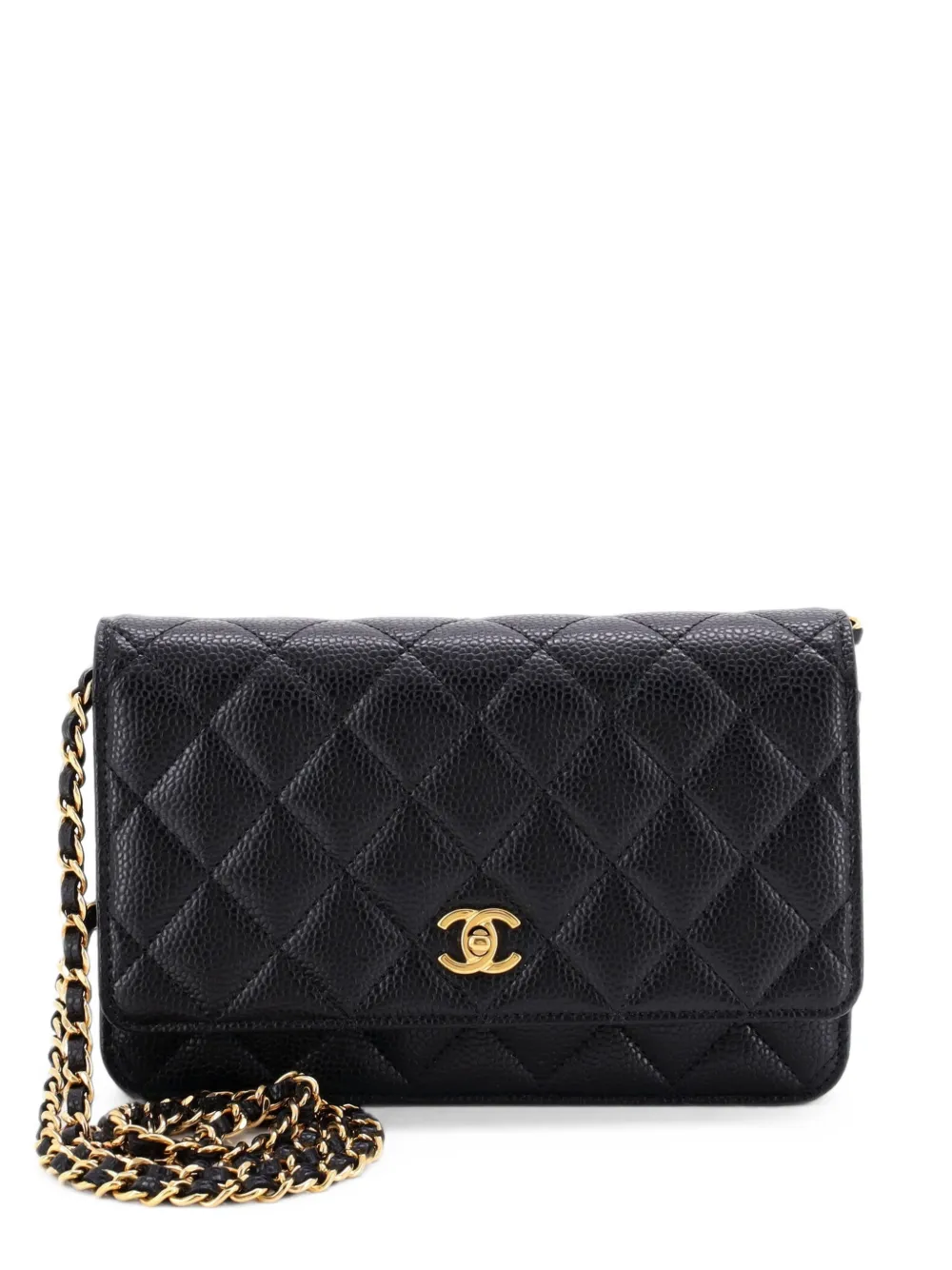 CHANEL Pre-Owned Wallet on Chain Quilted Caviar crossbody bag - Nero