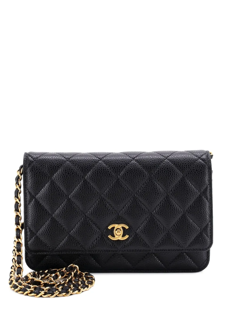 CHANEL Pre-Owned Wallet on Chain Quilted Caviar crossbody bag - Black