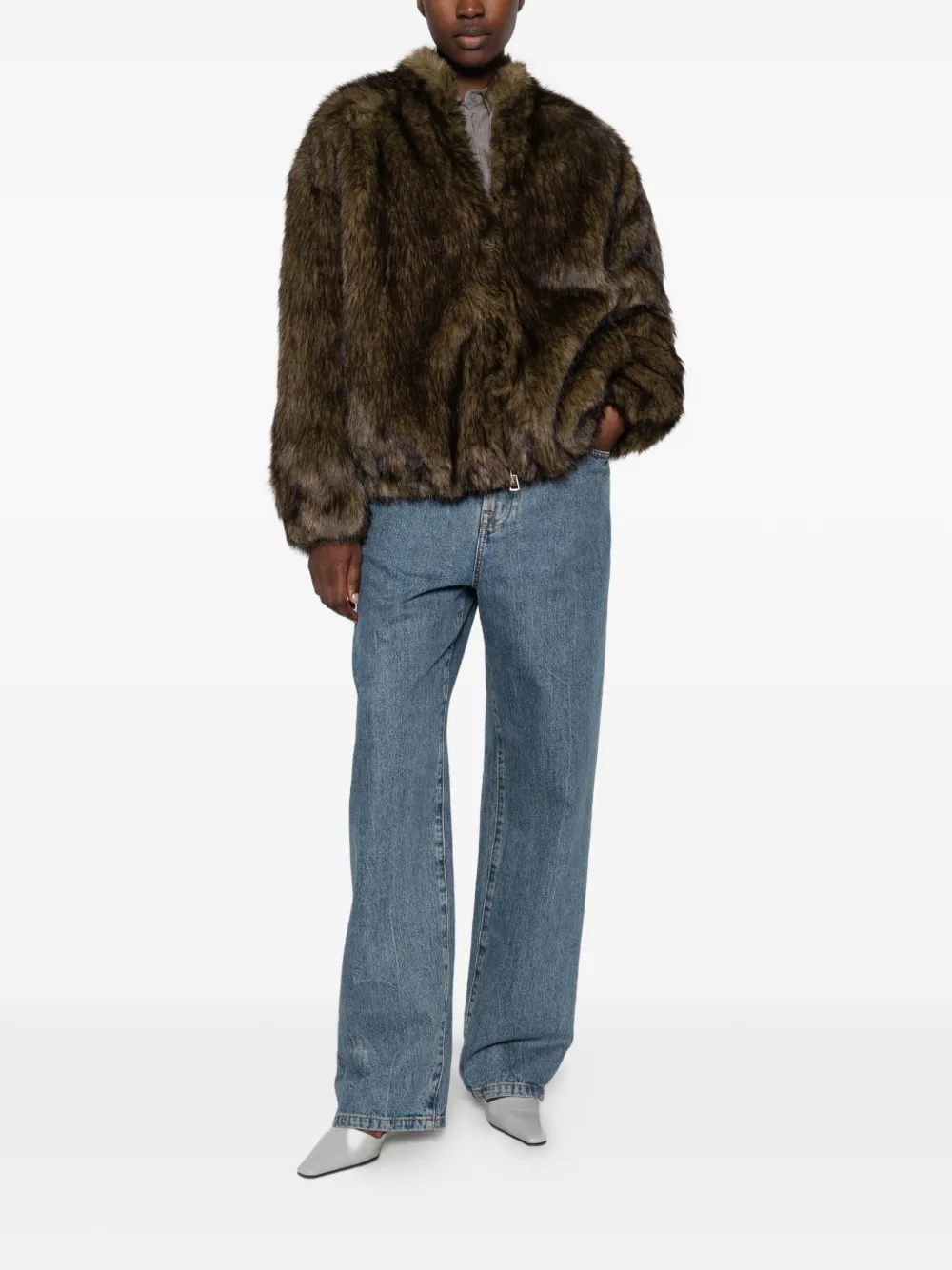 ZOE PARIS zip-fastening faux-fur jacket